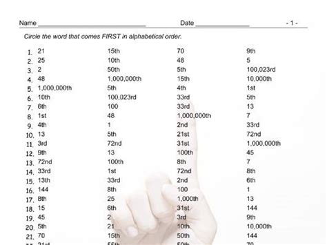 Cardinal Ordinal Numbers Alphabetical Order I Teaching Resources