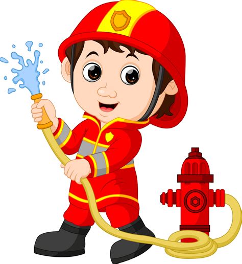 Cute Firefighter Cartoon 8022493 Vector Art At Vecteezy