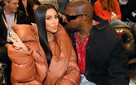 kim kardashian and kanye west had the most awkward kiss cam moment at a basketball game