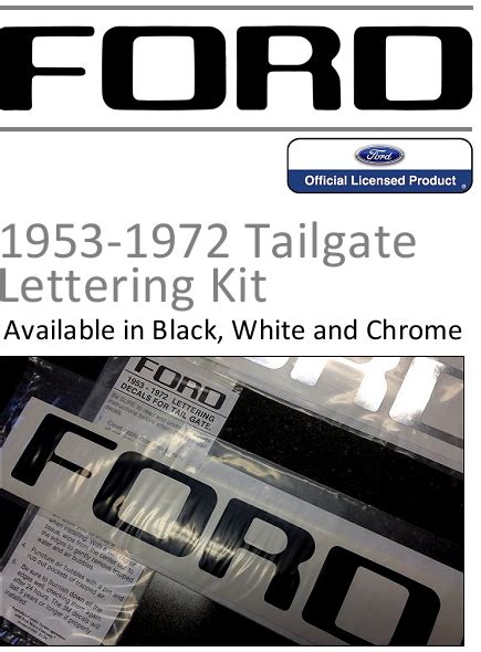 Ford Truck Tailgate Vinyl Lettering Decals for 1953-1972 Pickups