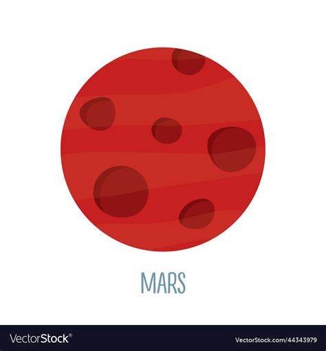 Planet Mars On A White Background Royalty Free Vector Image