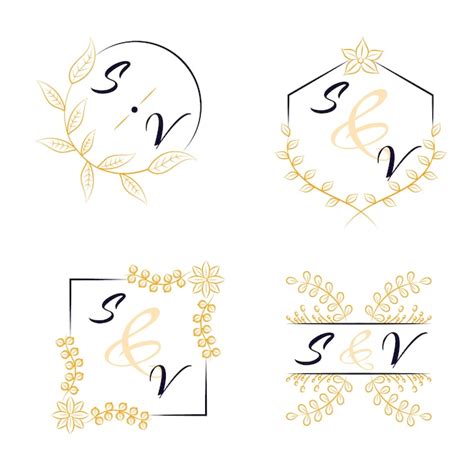 Free Vector Elegant Wedding Logos Collection