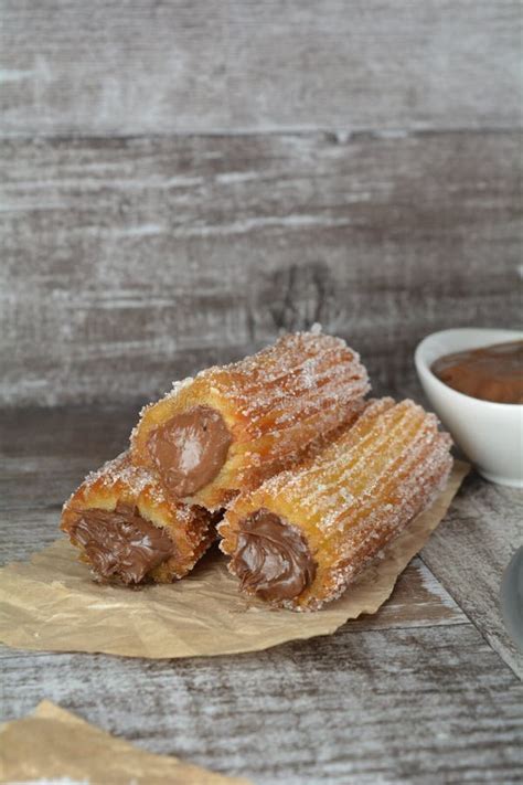 Chocolate Filled Churros Stock Photo Image Of Filling 95092740