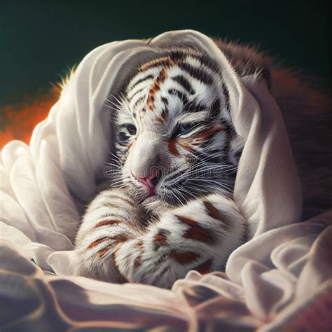 Baby Tiger Cub Stock Illustration Illustration Of Cotton 268215365