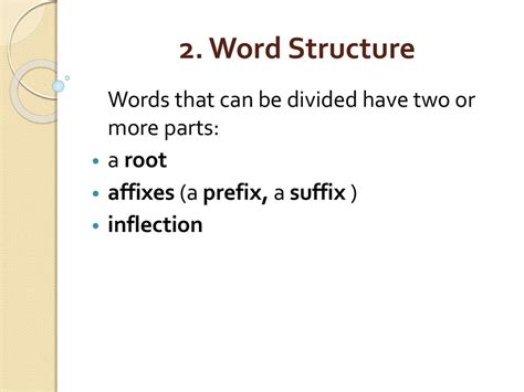 Word Structure And Word Formation Lecture 4 Online Presentation