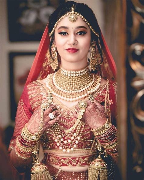 Beautiful Bride Bridal Makeup And Jewellery Bookeventz Indian Bridal Bridal Makeup Wedding