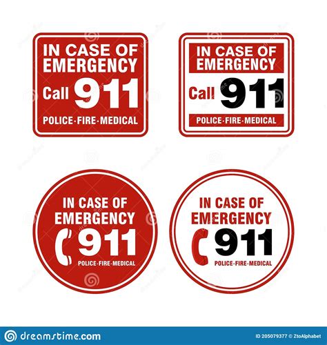 Emergency Call 911 Symbol Icon Stock Vector Illustration Of Danger