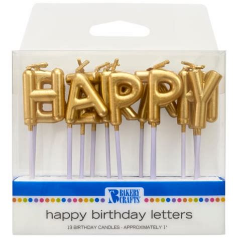 Decopac Bakery Crafts Gold Happy Birthday Letter Candles 13 Ct Frys