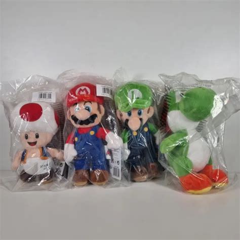 Super Mario Bros Movie Plush Set Of 4 Mario Luigi Yoshi And Toad