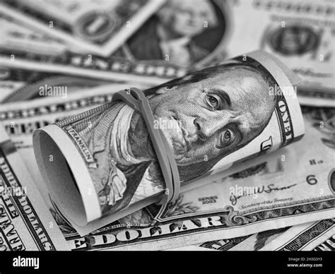 Stack Of One Hundred Dollar Bills Black And White Stock Photos And Images