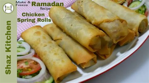 Moreover, veg spring roll is crunchy outside and spiced vegetables stuffing from inside. Chicken Spring Rolls Recipe With Homemade Roll Patti_Ramadan Special(In Urdu/Hindi) By Shaz ...
