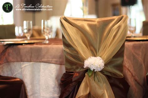 Choose from contactless same day delivery, drive up and more. Brown and Gold chair covers with sash | Gold chair covers ...