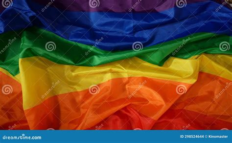 Top View Shot Of Lgbt Pride Flag Six Color Rainbow Flag Background For