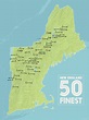 New England Fifty Finest Map 18x24 Poster - Etsy