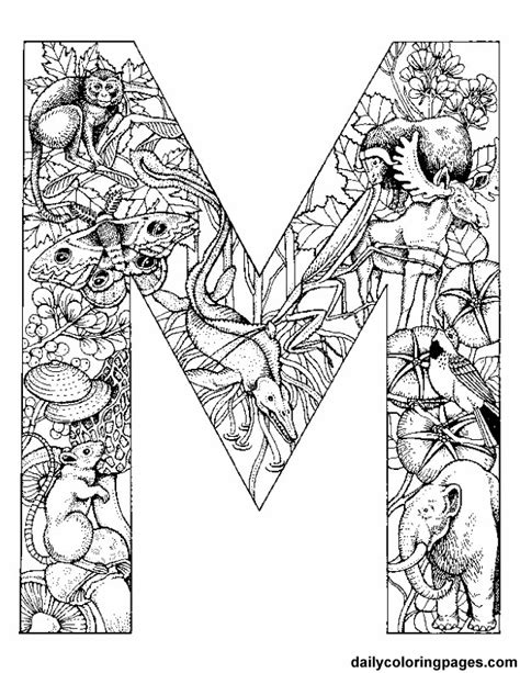 Color the letter m coloring page. 8 Best Images of Printable Letters Coloring Pages Adults ...