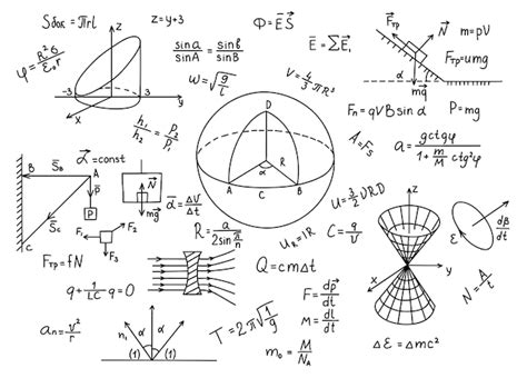 Fórmulas De Física Dibujadas A Mano Educación Del Conocimiento De La