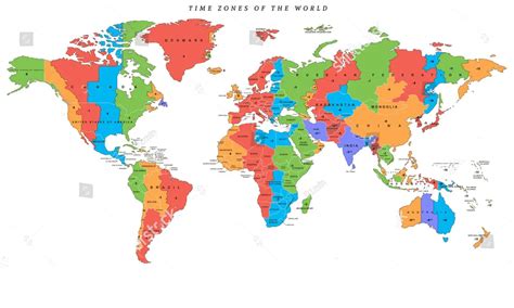 World Map With Countries 5 Free Printable World Time Zone Maps