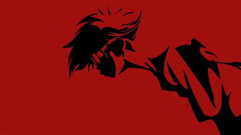 Wallpaper Illustration Simple Background Anime Red Silhouette