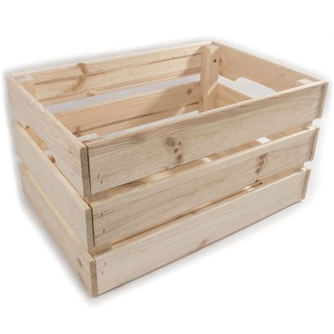 Wooden Crates Storage Boxes 2 Sizes Plain Unpainted Pinewood To