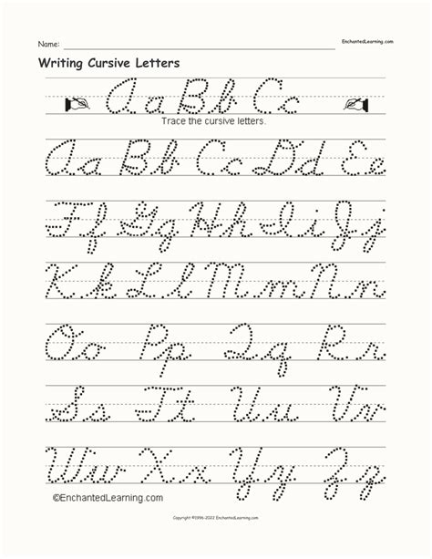 Ivalu Brandt English Alphabet Chart In Cursive Writing Handwriting