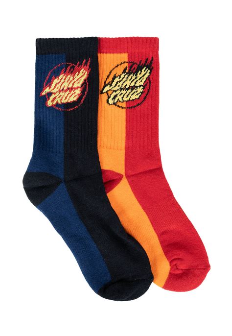 Santa Cruz Flaming Dot Crew Sock Youth Youth Socks Soul Surf