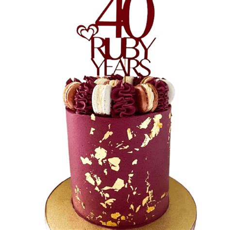 Modern Ruby Wedding Anniversary Cake Eves Cakes