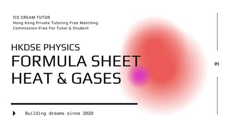 【hkdse Physics】 Formula Sheet Heat And Gases