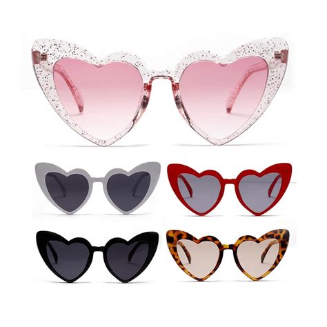 Heart Sunglasses Women Brand Designer Cat Eye Sun Glasses Retro Love