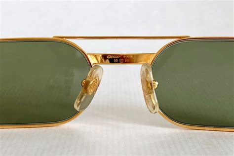Cartier Must Louis Cartier 18k Gold Vintage Sunglasses Full Set New Old Stock