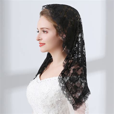 veil lace mantilla catholic church chapel veil head covering latin mass black ebay