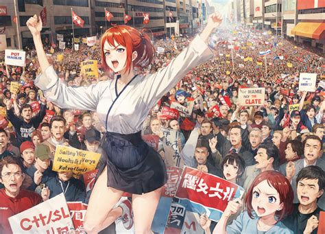 Political Protest Anime Style Ai Generated By Umunchkin On Deviantart