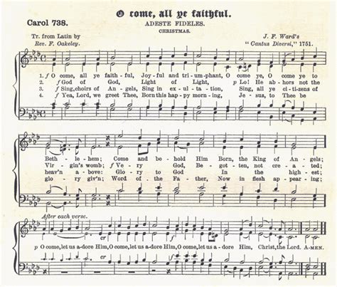 Letra y acordes de adeste fideles en español venid fieles para acompañar con la guitarra (en do m). Oh Come All Ye Faithful Sheet Music