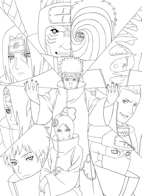 All Akatsuki Members Coloring Page Coloring Home