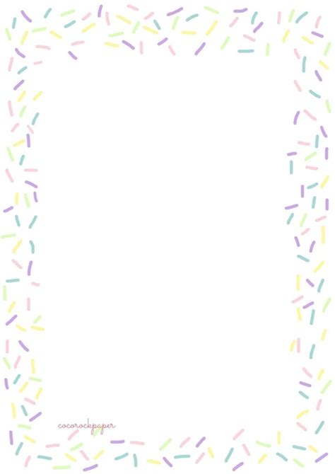 Printable Sprinkles Border 5 Pages Paper Craft Supplies Etsy España