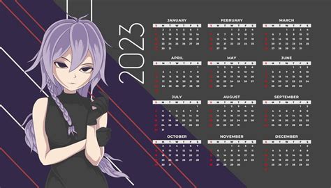 Premium Vector Anime Calendar 2023 Design Template