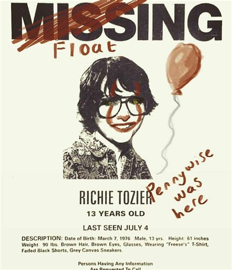 Stanley Uris Missing Poster Missing Posters It The Cl