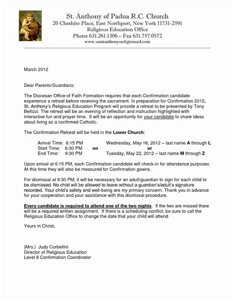 Kairos Retreat Letter Examples Awesome Catholic Confirmation Retreat Letter Sample In 2020