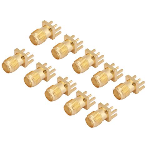 Buy Yosoo Gear 10pcs Sma Female Jack Connector Brass Gold Pcb Panel