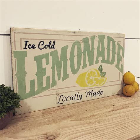 lemonade sign vintage ice cold lemonade wood sign sign for lemonade stand lemonade decor