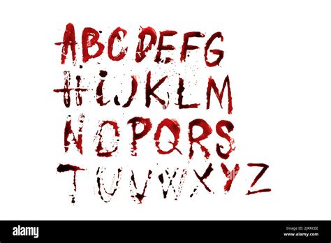 Bloody Alphabetletters Abs With Streaks And Blood Stainshalloween