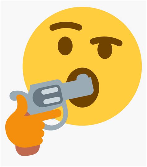 Ever wanted to add your own custom emojis to your discord server? Guninmouth - Emoji With Gun In Mouth, HD Png Download ...