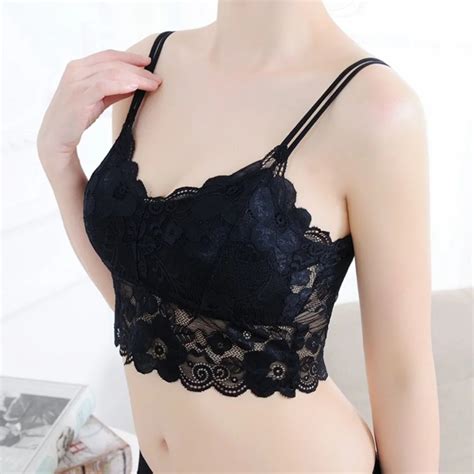Sexy Cotton Padded Tube Tops Women Lace Elastic Boob Bandeau Tube Tops Bra Breast Wrap Casual