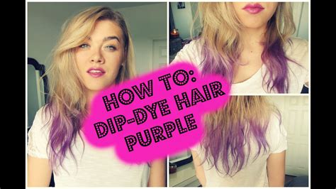 However, if you chose the lighter shade of purple and you have dark hair, then the first thing to do is lightening your hair shade to a light yellow or blonde. HOW TO: DIP-DYE HAIR PURPLE | MELISSA MIXES - YouTube