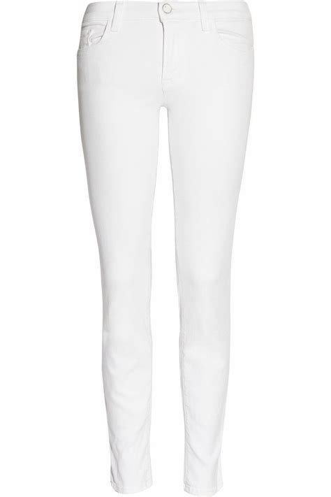J Brand White Denim Perfect Summer Basic Mid Rise Skinny Jeans