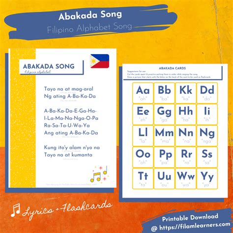 Abakada Filipino Alphabet Fil Am Learners