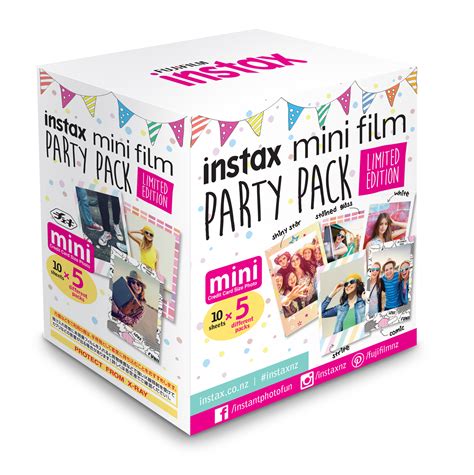 Fujifilm Instax Mini Film 50 Pack Party Limited Edition At Mighty Ape Nz