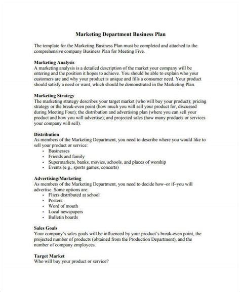 12 Marketing And Sales Business Plan Templates Pdf Word