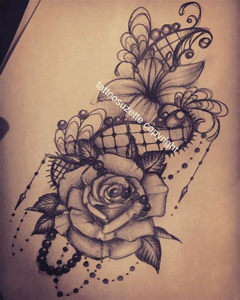 Tatouage Dentelle Rose By Tattoosuzette On Deviantart