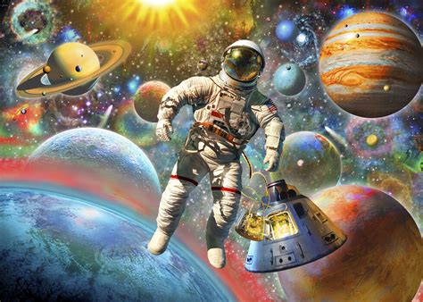 Astronaut Floating In Space Fantastisk Poster Photowall