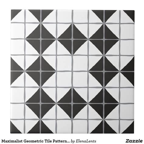 Maximalist Geometric Tile Pattern Black And White In 2021